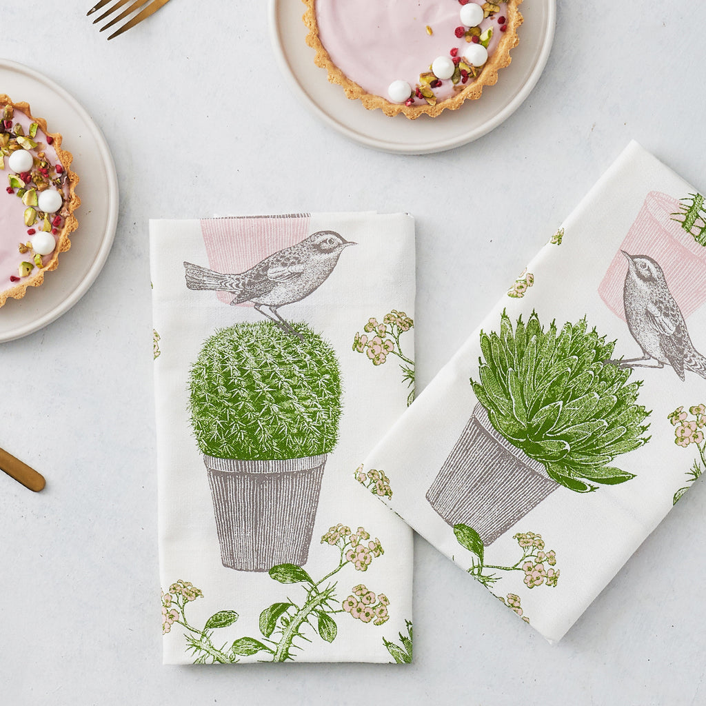 Cactus & Bird Single Napkin