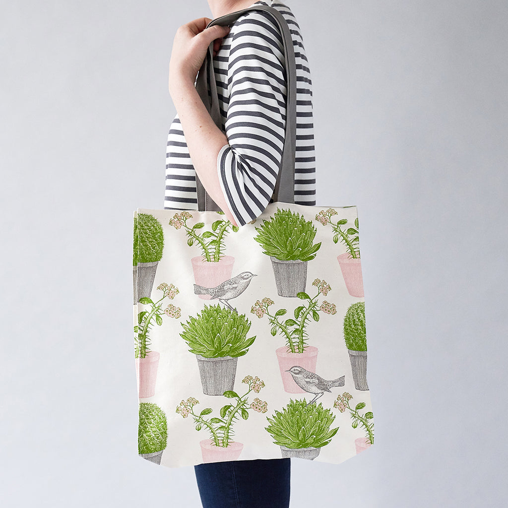 Cactus & Bird Tote Bag