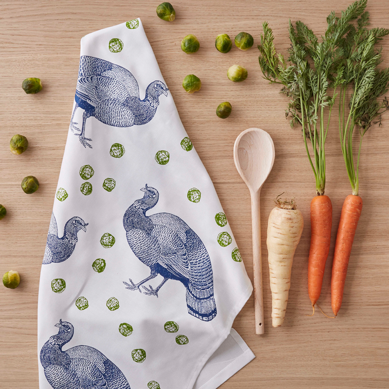 Turkey & Sprout Tea Towel