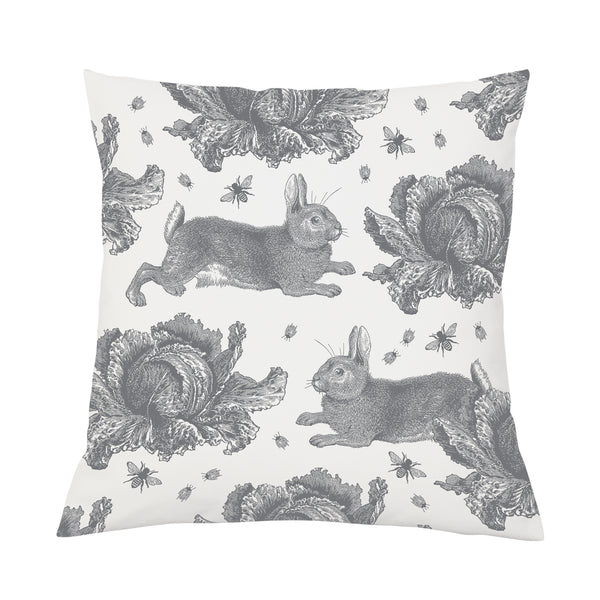 Grey Rabbit & Cabbage Cushion Cover