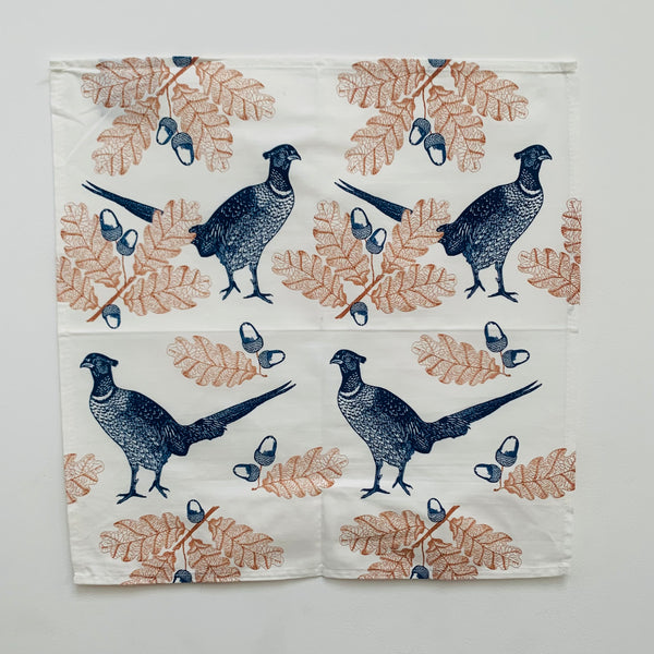 Pheasant & Oak Single Napkin, Blue & Brown