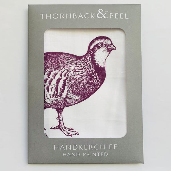 Single Purple Partridge Handkerchief
