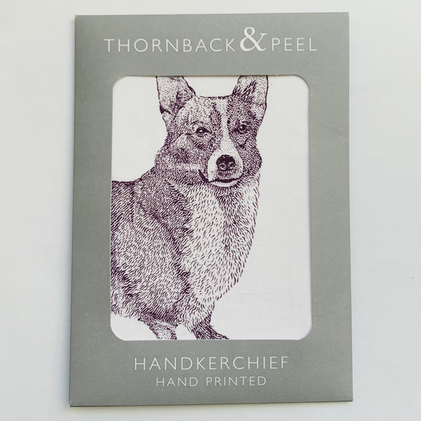 Single Purple Corgi Handkerchief