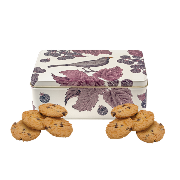 Blackbird & Bramble Rectangle Tin, Filled with Biscuits