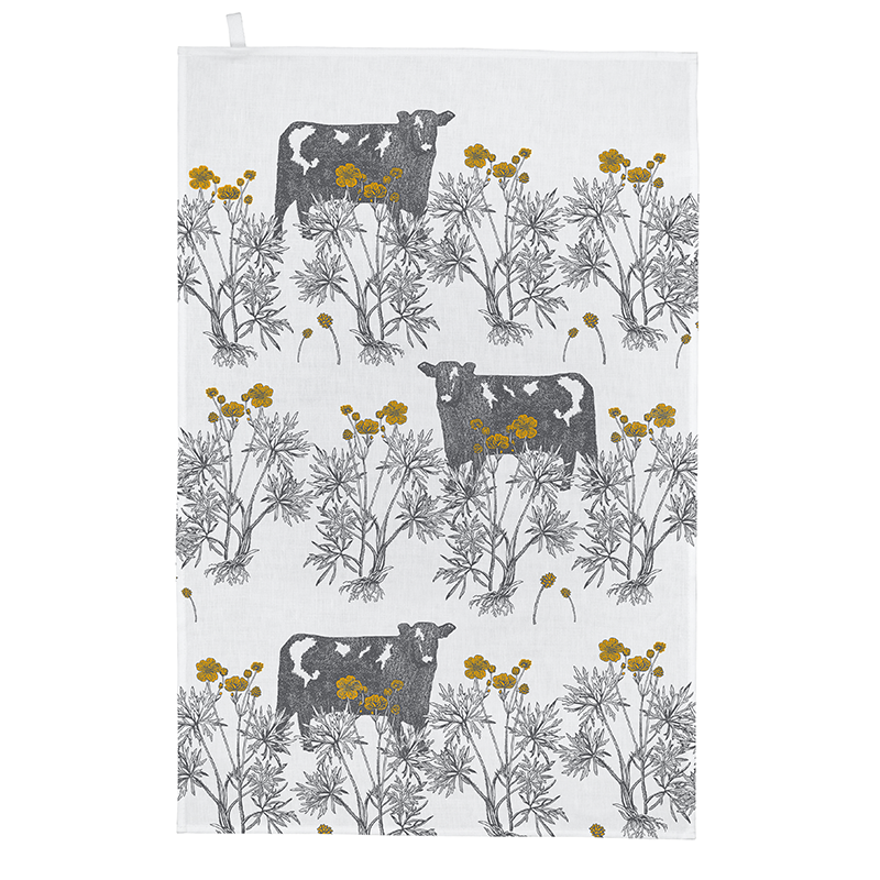 Cow & Buttercup Tea Towel
