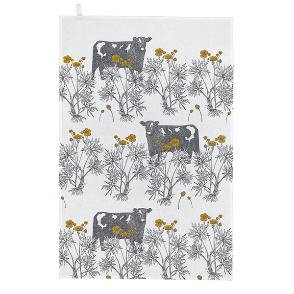 Cow & Buttercup Tea Towel