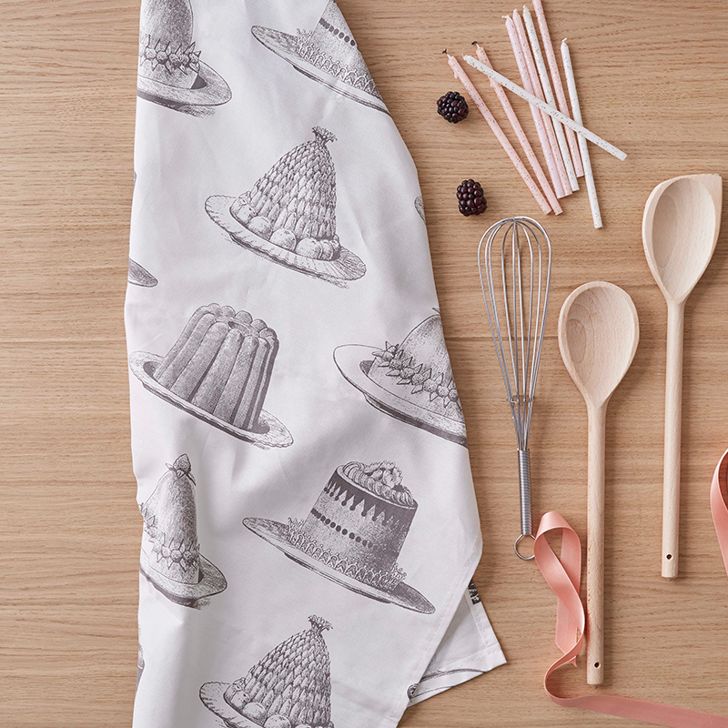 Grey Jelly & Cake Tea Towel
