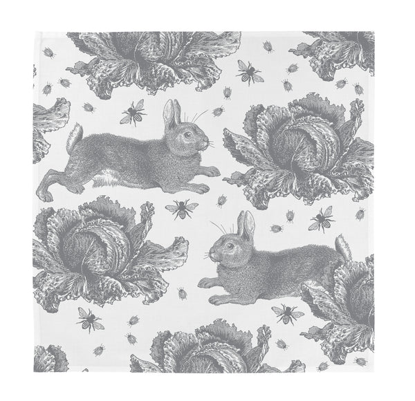 Grey Rabbit & Cabbage Single Napkin
