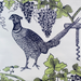 Pheasant & Vine Tea Towel, Mint Green & Blue