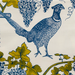 Pheasant & Vine Tea Towel, Lime Green & Blue