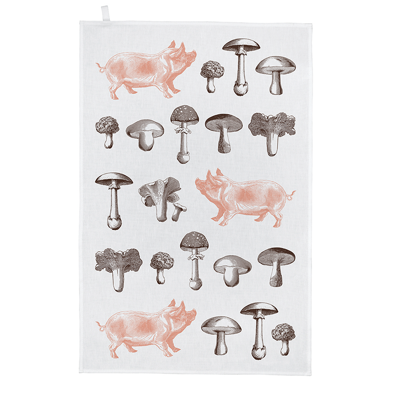 Pig & Mushroon Tea Towel