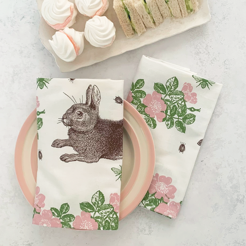 Rabbit & Rose Single Napkin