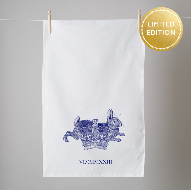 Rabbit & Crown Royal Tea Towel by Thornback & Peel