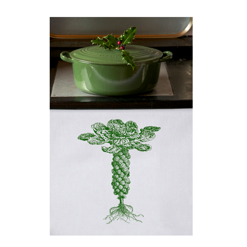Brussel Sprout Linen Tea Towel