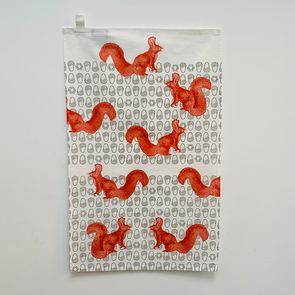 Squirrel & Nut Tea Towel