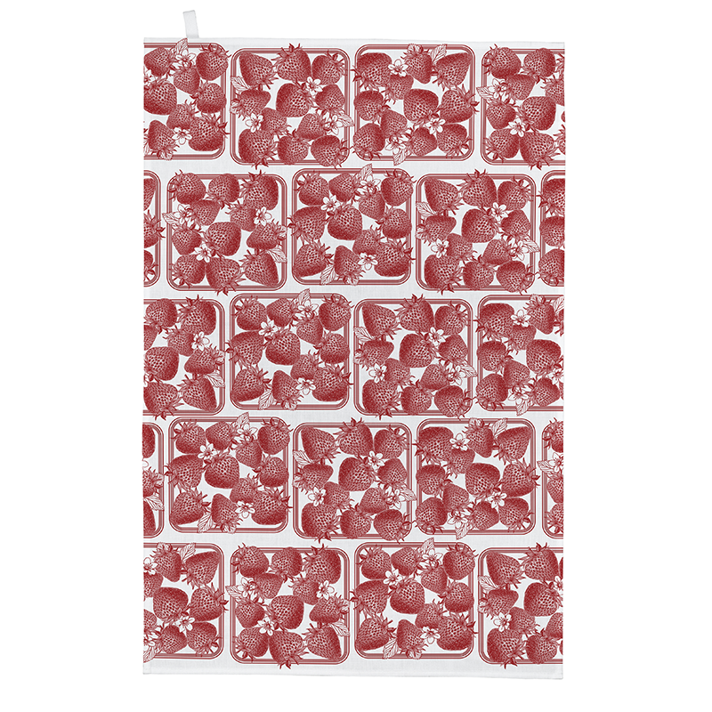 Strawberry Punnet Tea Towel