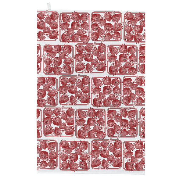 Strawberry Punnet Tea Towel