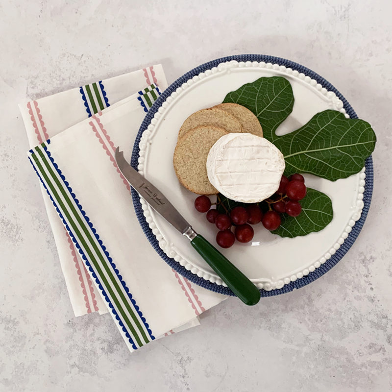 Scallop & Stripe Singe Napkin