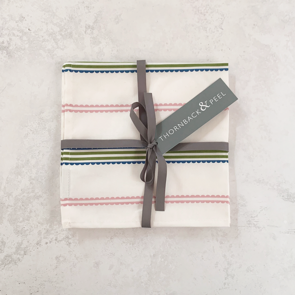 Scallop Stripe Napkin by Thornback & Peel
