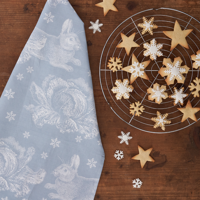 Winter Rabbit Tea Towel