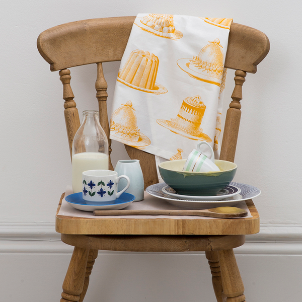 Yellow Jelly & Cake Tea Towel