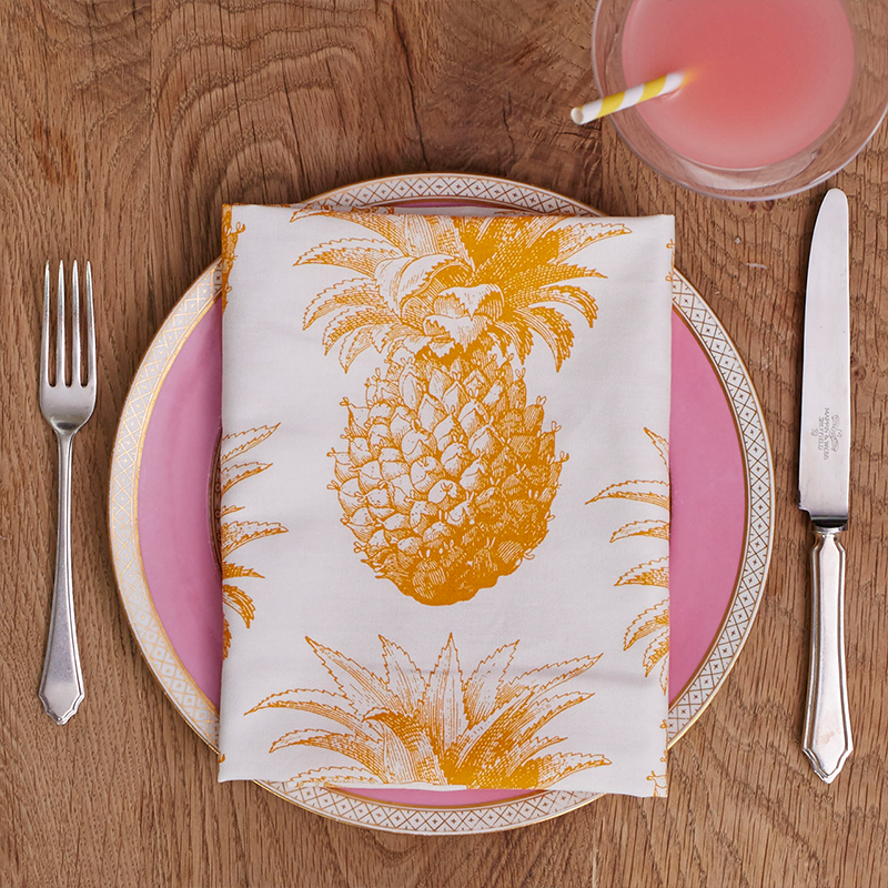 Yellow Pineapple Single Napkin
