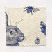 Rabbit & Cabbage Delft Fabric on Oyster Linen