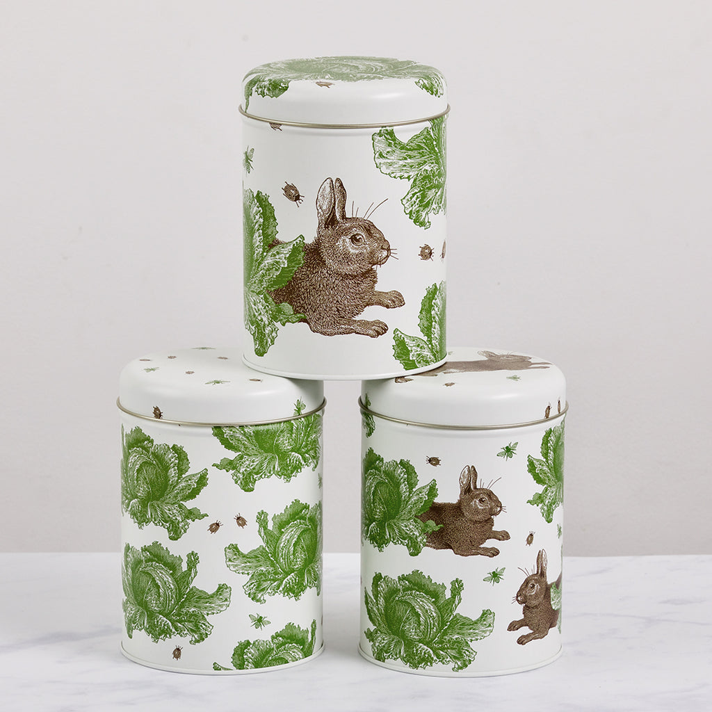 Rabbit & Cabbage Caddy Tin Set