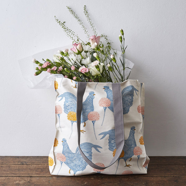 Chicken & Carnation Tote Bag