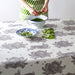Rabbit & Cabbage Oilcloth, Grey