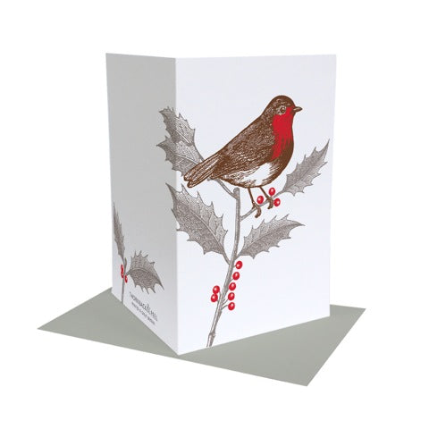 Robin & Holly Christmas Card