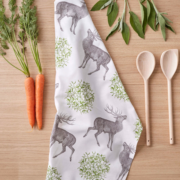 Stag & Mistletoe Tea Towel